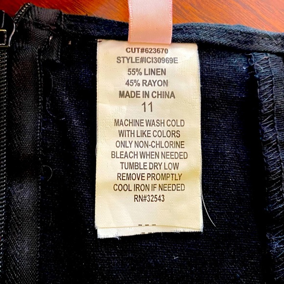 Embroidered A-Line Skirt, Linen Blend, Sz 11/L, EUC - Picture 4 of 5